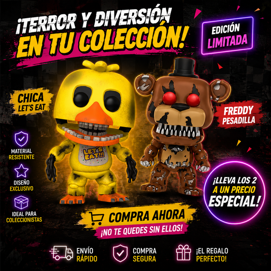 Pack FNAF — Withered Chica + Nightmare Freddy Funko POP - Savepoint