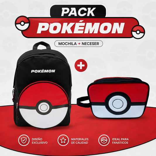 Pack Pokémon — Mochila Pokéball + Neceser Pokéball - Savepoint